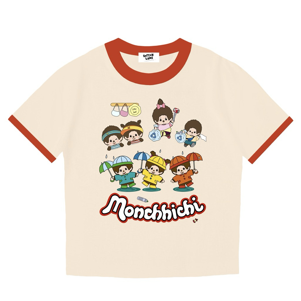 เสื้อครอป อก38“ ลายม่อนชิสายรุ้ง
