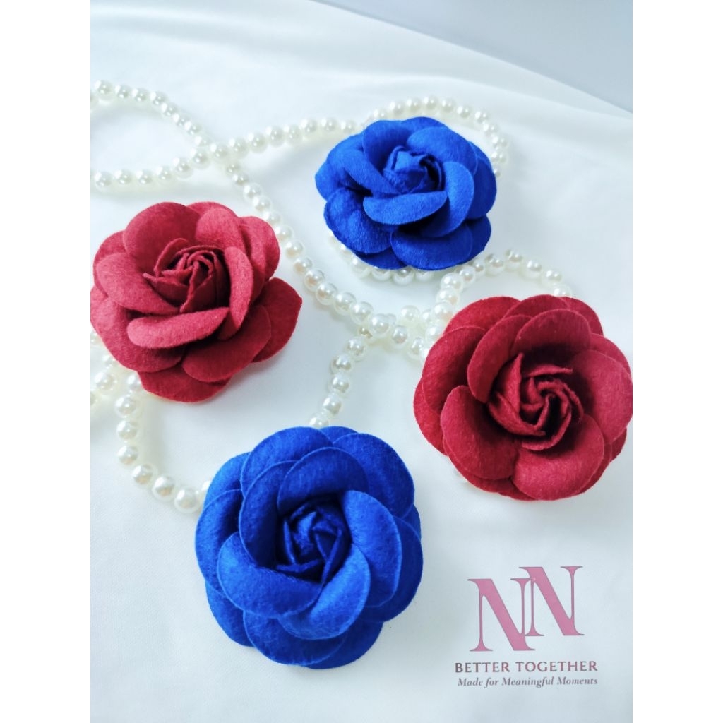 พร้อมส่ง! 🇹🇭 เข็มกลัด กลัดเสื้อ ดอกผ้ากำมะหยี่ ขนาด 6 ซม