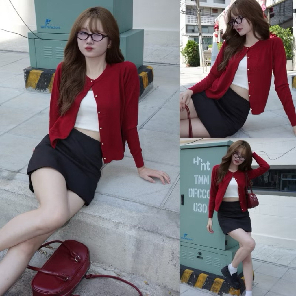 Bemychic >> Ronnie Cardigan สี Burgundy 🍒