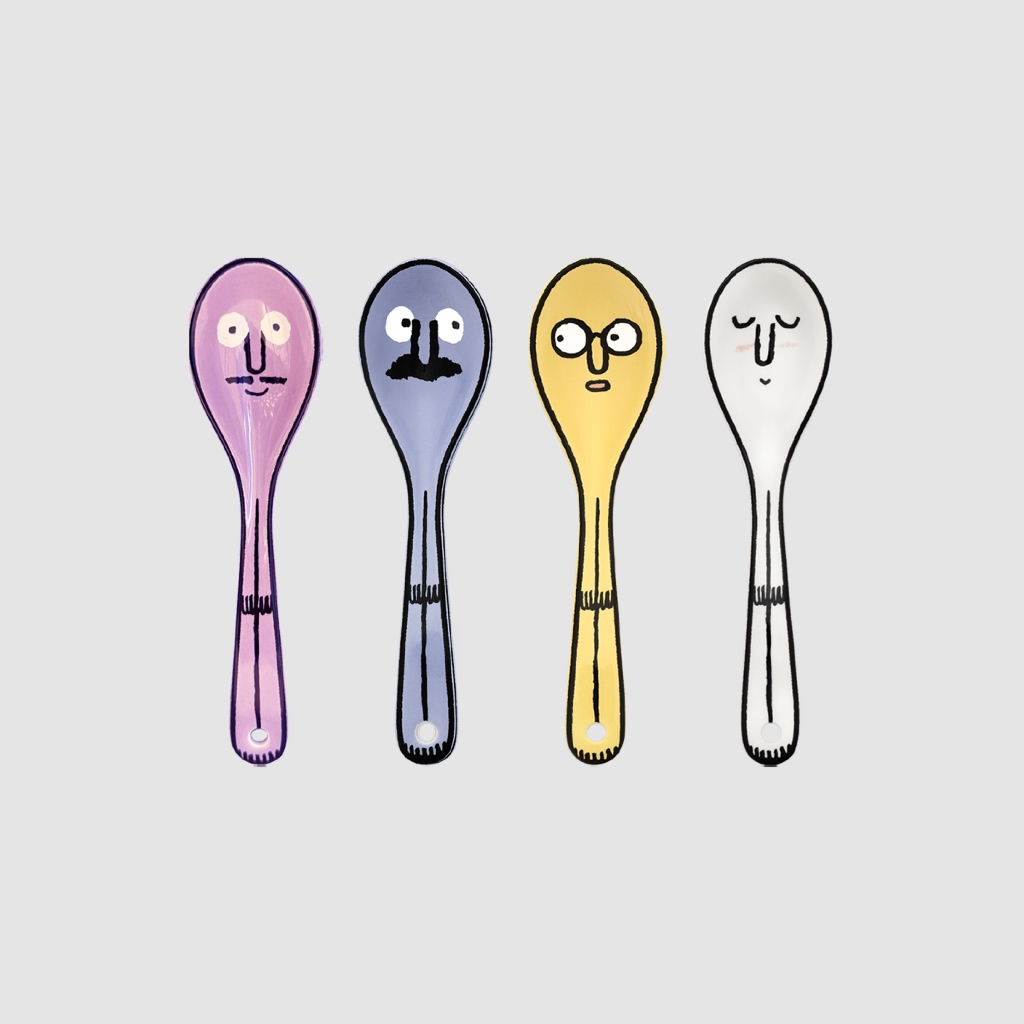 (พร้อมส่ง) NOUNOU - Ceramic Spoon ช้อนเซรามิค ช้อนซีเรียล ช้อน