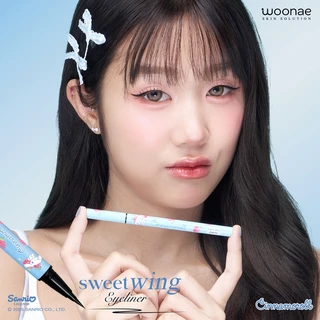 WOONAE SWEET WING EYELINER วูเน่ สวีท วิง อายไลเนอร์ #01 Chocolate Noir ลายซินามอโรล Cinnamoroll Sanrio