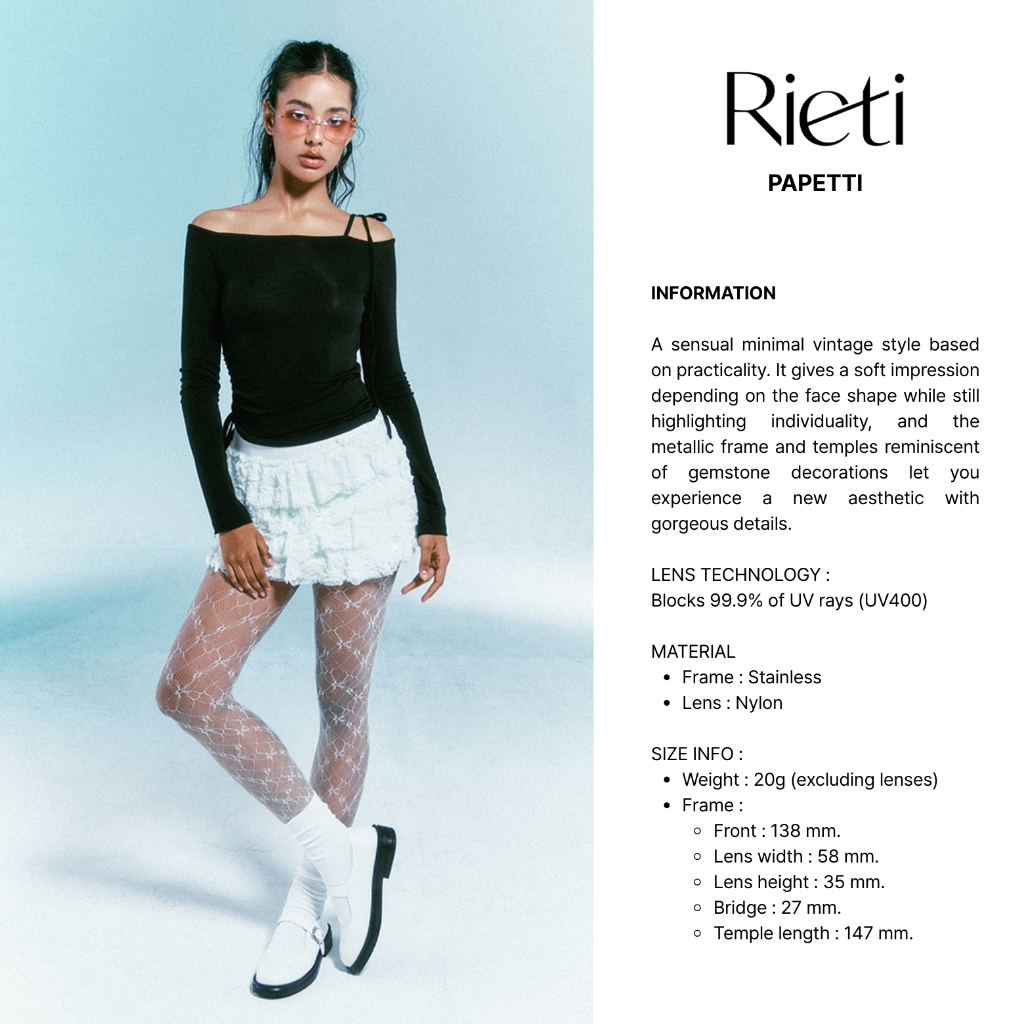 [ส่งด่วน ได้รับภายใน 4 ชม.] Rieti PAPETTI แว่นกันแดดแท้ UV400 ใส่สบาย ถนอมสายตา (RTI51SU4047U) รูปที่ 7