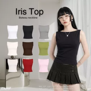 Iris Top เสื้อแขนกุดคอปาด ทรง Boxy elegant | ColiCotton100% - CP659