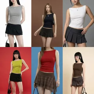 Iris Top เสื้อแขนกุดคอปาด ทรง Boxy elegant | ColiCotton100% - CP659