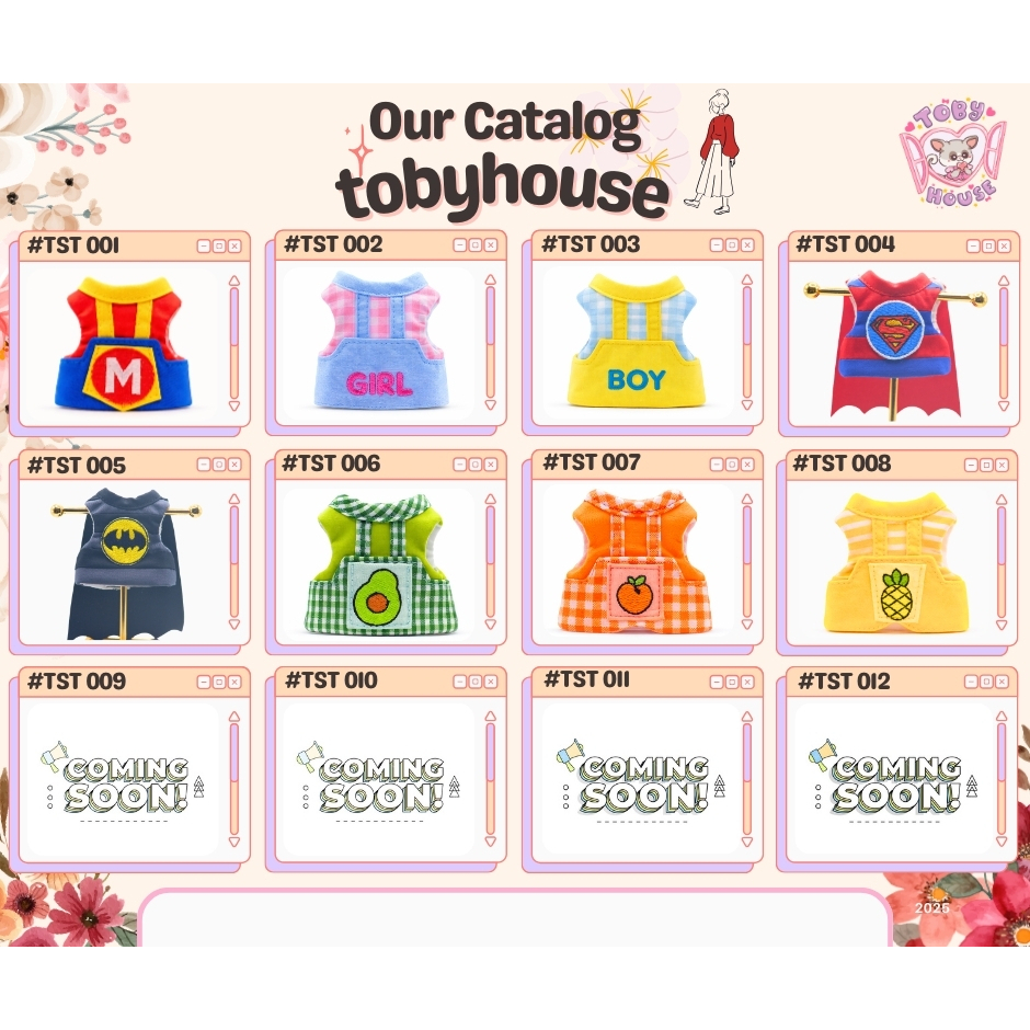 Tobyhouse เสื้อปักลายลิงจิ๋ว มาโมเสต/บุชเบบี้ นุ่มสบาย ใส่นอน ใส่เล่น ระบายอากาศ (รหัส TST001-012)