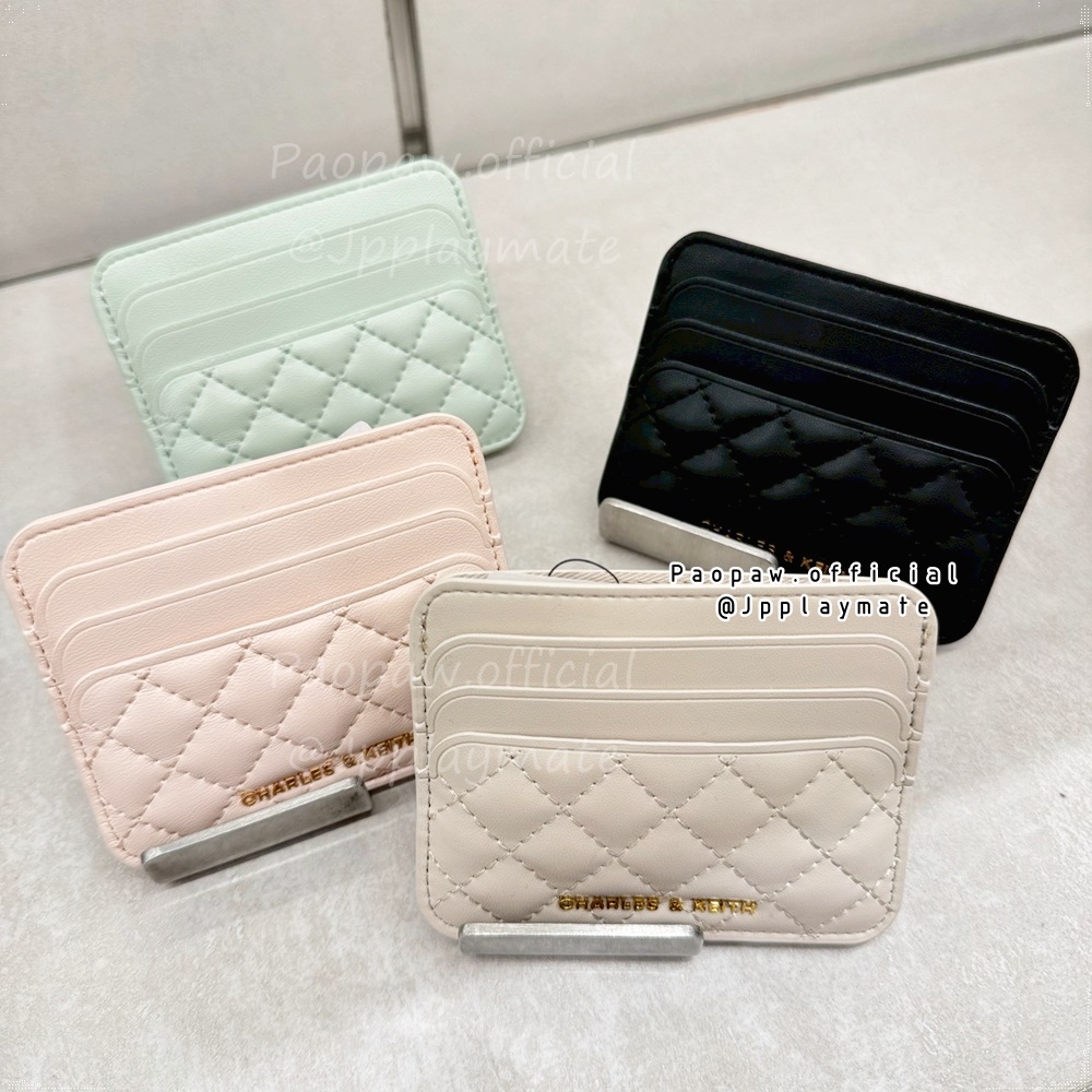 กระเป๋าสตางค์ กระเป๋าใส่บัตร Charles & Keith รุ่น Quilted Cardholder : CK6-50680926 แท้จากชอป 100%