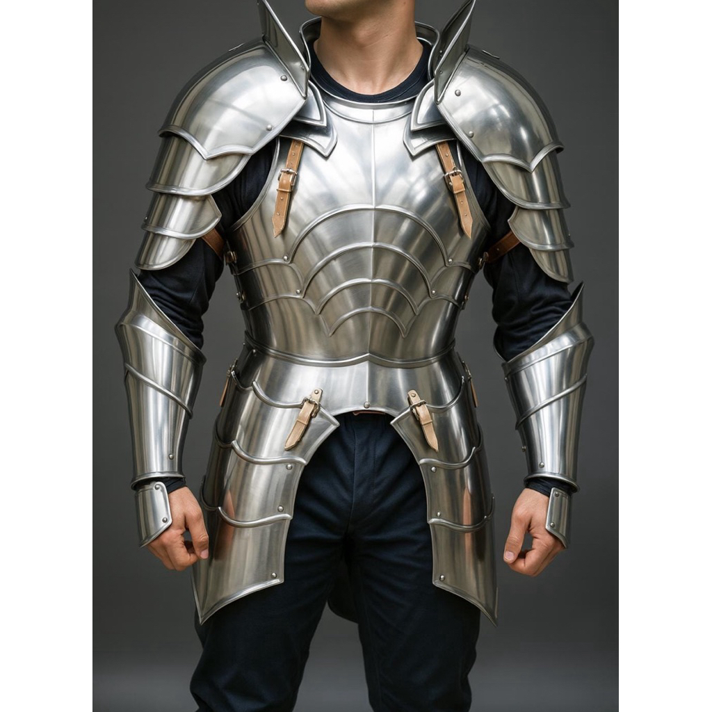 นำเข้า 🛡️ ชุดเกราะหน้าอกอัศวินโกธิค เหล็กกล้าพรีเมียม (Medieval Gothic Steel) 🛡️  15th Century Desig