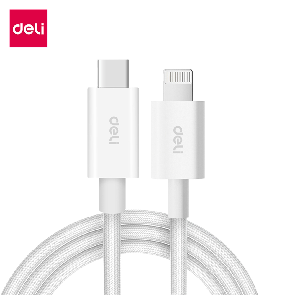 Deli สายชาร์จไว 100W Type C USB A ยาว 1M 2M สายถักไนลอนทนทาน Fast Charging Cable