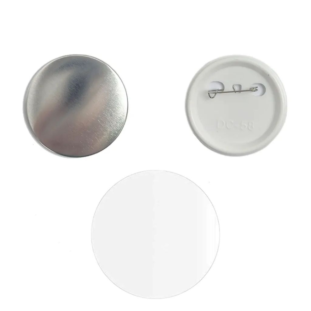 ideecraft วัสดุทำเข็มกลัด 58mm แป้นพลาสติกขาว จำนวน 100 ชิ้น เท่ากับ 1 แพค งานสวย