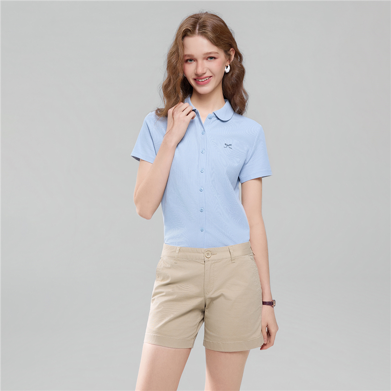 GIORDANO กางเกงขาสั้นผู้หญิง Women's Slim 180° Elastic Waist Shorts 05406202