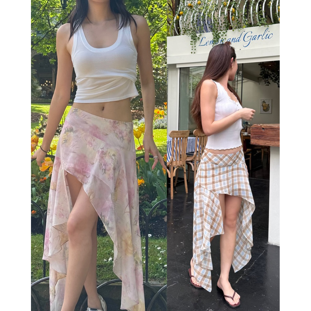 (พร้อมส่ง) Lahv The Label - Valerie Asym Skirt กระโปรงเอวต่ำระบาย