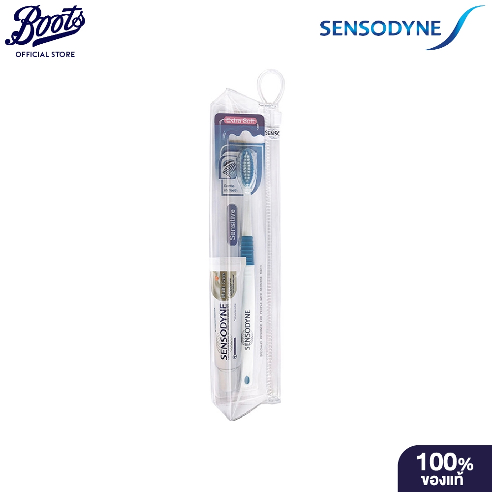 Sensodyne  เซ็นโซดายน์ แปรงสีฟันและยาสีฟัน เซนซิทีฟ ทราเวลเซ็ท 18 กรัม คละสี