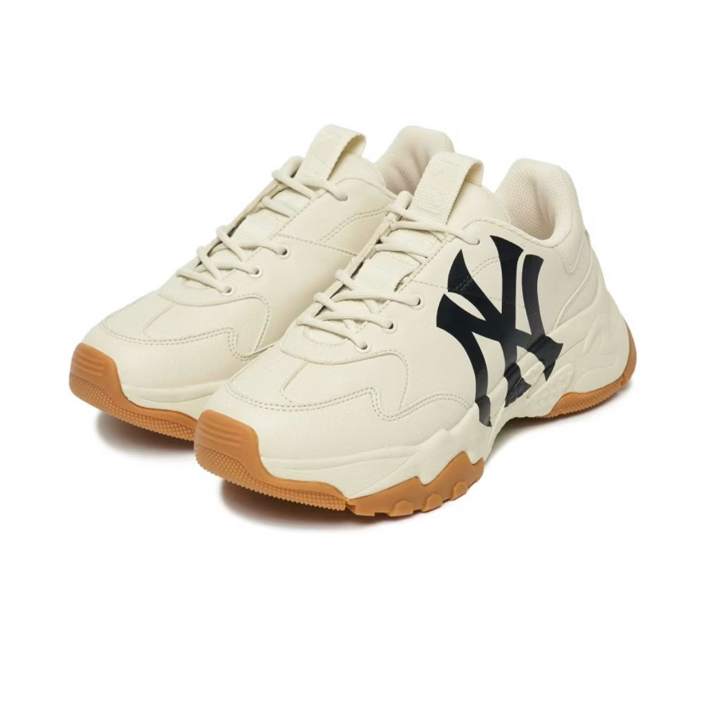 MLB รองเท้าผ้าใบ BASIC 3ASHC101N 50BGL ของแท้ สีเบจBEIGE NEW YORK YANKEES