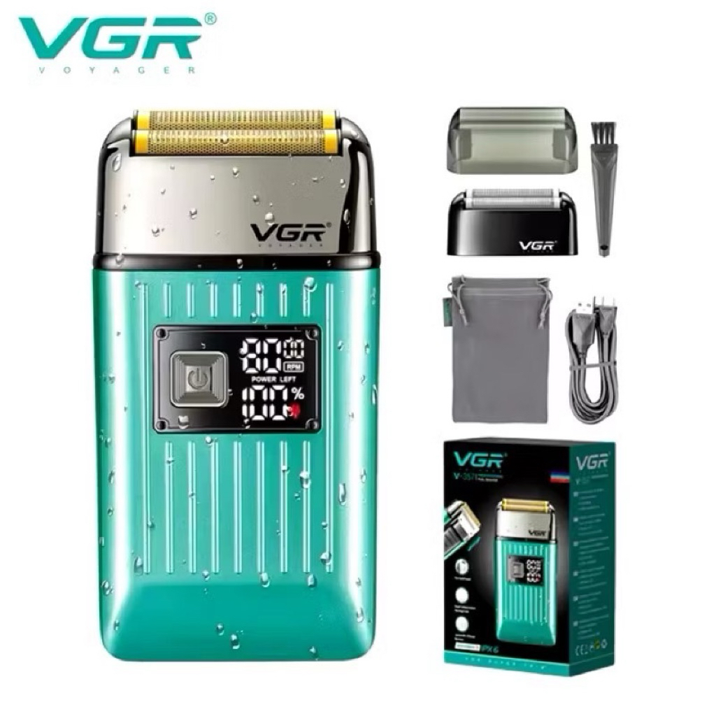 VGR vgr357 เครื่องโกนหนวดไฟฟ้า เครื่องโกนหนวดโกนเครา ปรับความแรงได้ 8000RPM(รอบ) มีจอบอกสถานะแบต