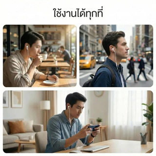 หูฟังไม่ต้องใช้บลูทูธ เสียงดี มีไมโครโฟนในตัว อินเตอร์เฟซ Typec ฟซสายฟ้า สำหรับ ios Android