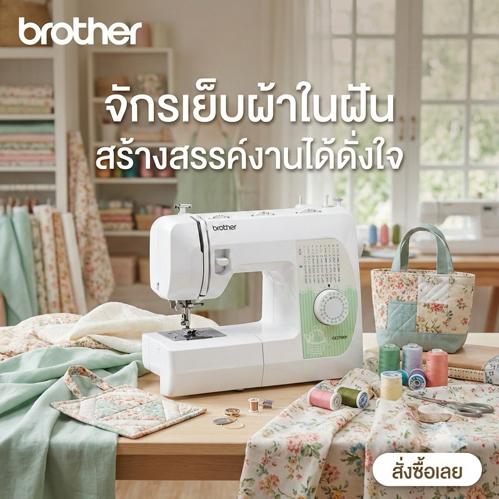 จักรเย็บผ้า Brother GS3700P 37ลายเย็บ ฟังชั่นครบ