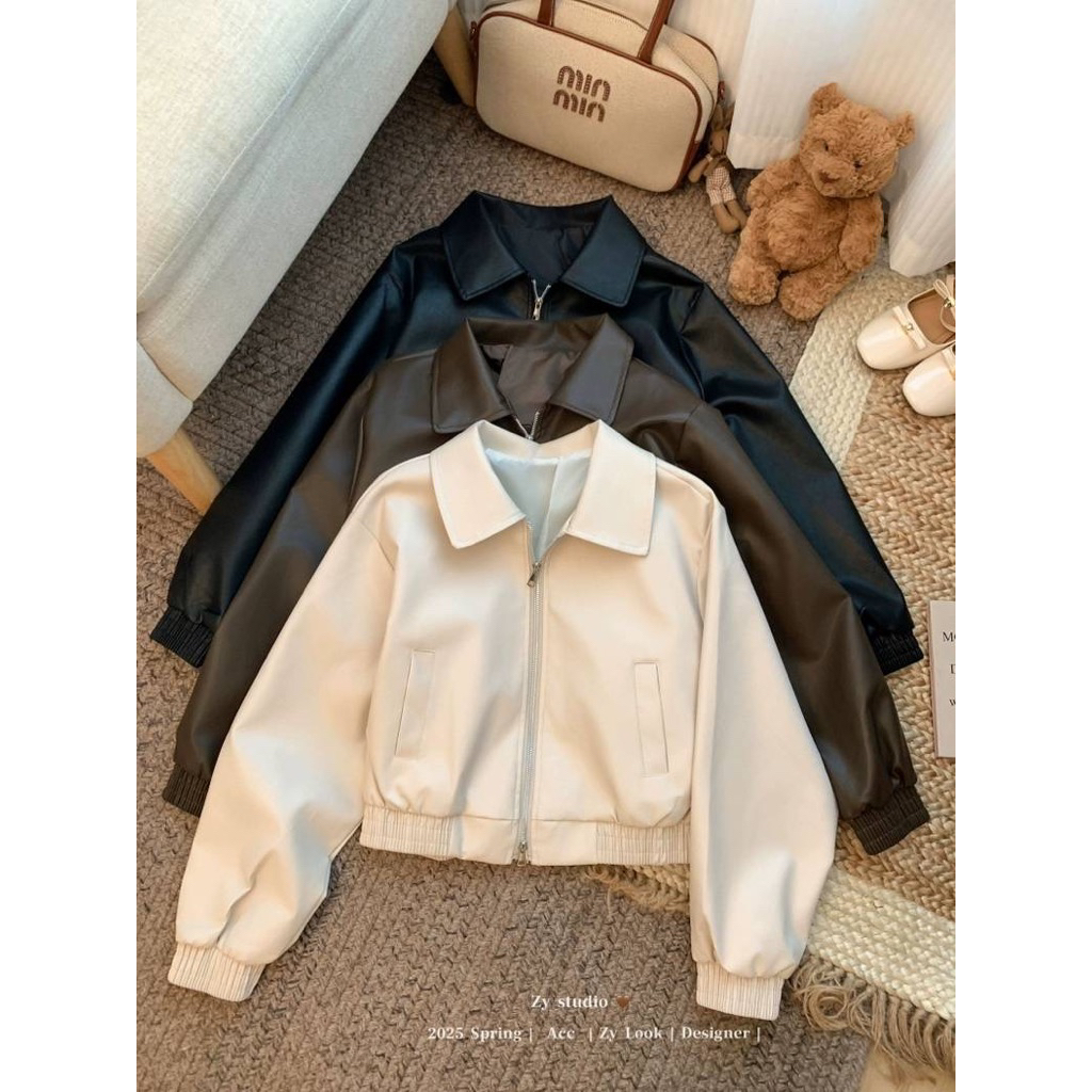 LILY เสื้อคลุม เสื้อแจ็คเก็ต เสื้อหนัง งานนำเข้าสวยตรงปก กันแดดกันหนาวได้ ราคาน่ารัก แมทช์กับอะไรก็สวยค่า