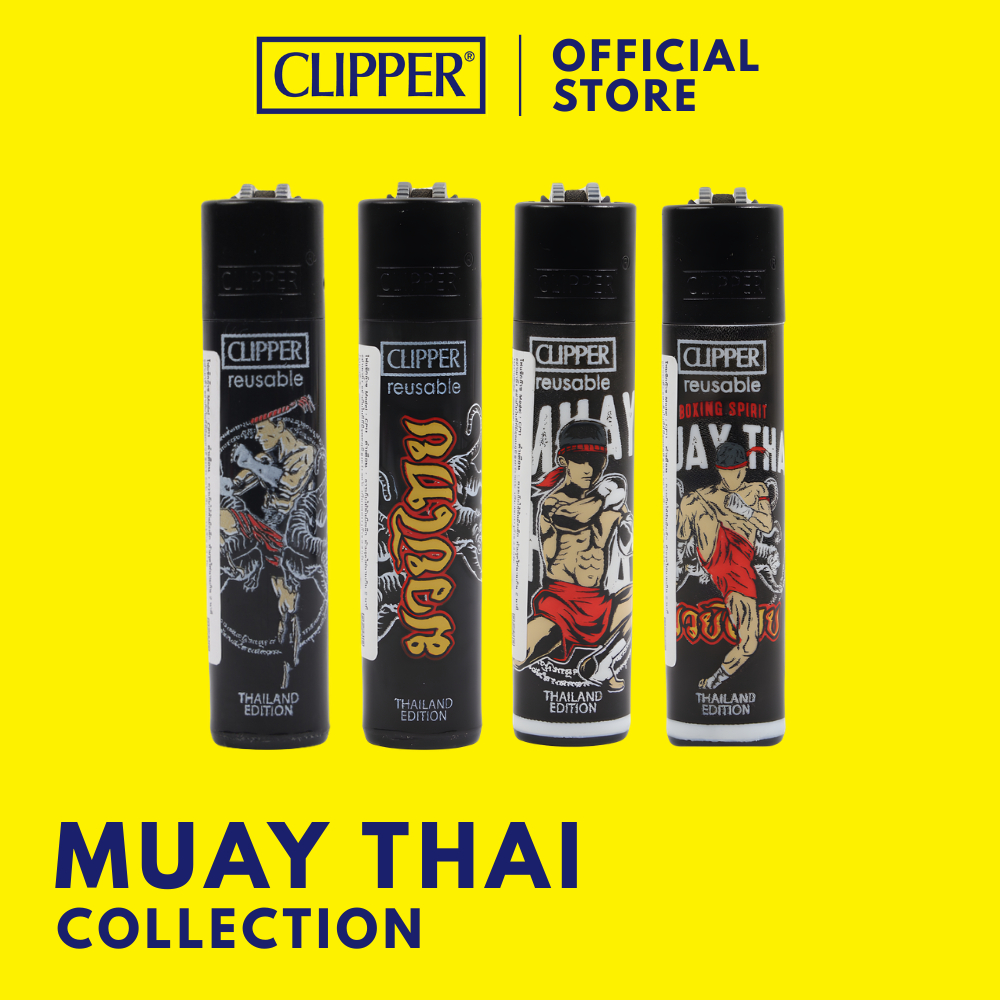 ไฟแช็ค คลิปเปอร์ Clipper Lighters Muay Thai ไฟแช็คเติมแก๊สได้ ไฟแรงสู้ลม จุดไฟให้แสงสว่างแบบพกพาสะดวก