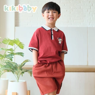 [90-120] POLO เสื้อโปโลพร้อมส่ง ลายน่ารัก เสื้อโปโลผ้านิ่ม แขนสั้น คอปก ลายสัตว์ เสื้อผ้าเด็กผู้ชาย FBS