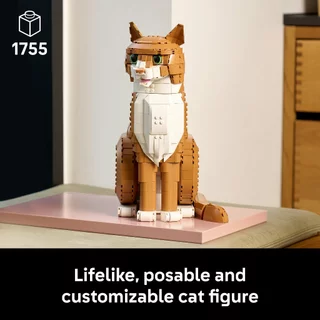 LEGO Ideas 21376 Orange Cat (1755 Pieces), Building Blocks, Kids Toy