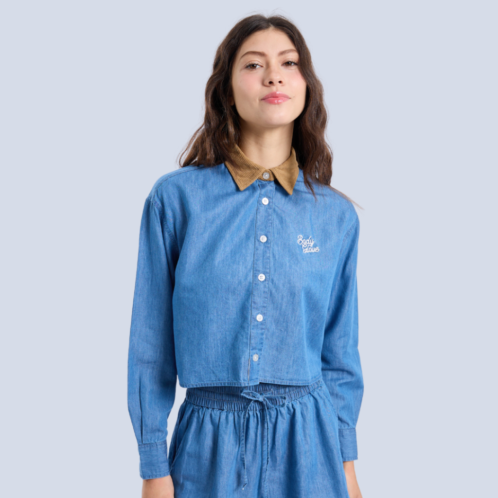 BODY GLOVE Women's Denim Cropped Shirt & Shorts เสื้อเชิ๊ตแขนยาว กางเกงขาสั้น เดนิม