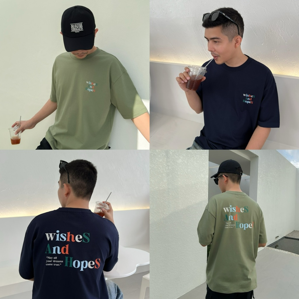 more.than.me เสื้อยืด Oversize ผ้าหนานุ่ม ลาย Wishes and hopes