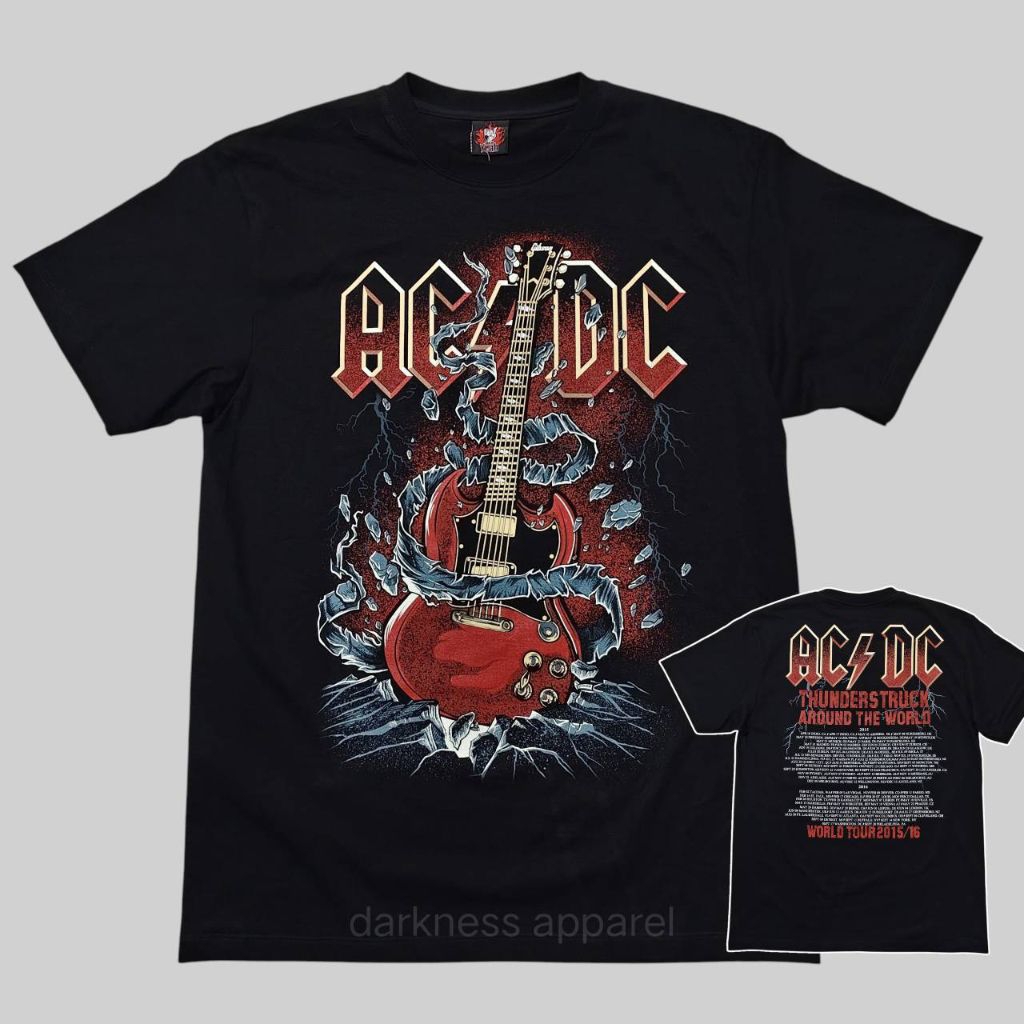 เสื้อยืด acdc thunder shock around the world tours
