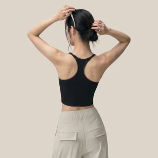 WsimpleBra | Yoko Crop Top เสื้อกล้าม ทรงครอป เว้าหลัง มีบราในตัว เลิกใส่ชุดชั้นในและซิลิโคลปิดจุก