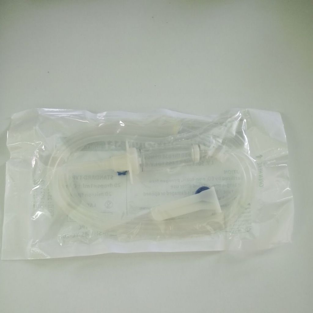 set iv 20 drops/min solution infusion set