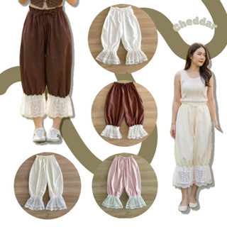 ✧ ˎˊ˗ 🪇 กางเกง 5 ส่วนจั๊มปลายแต่งลูกไม้