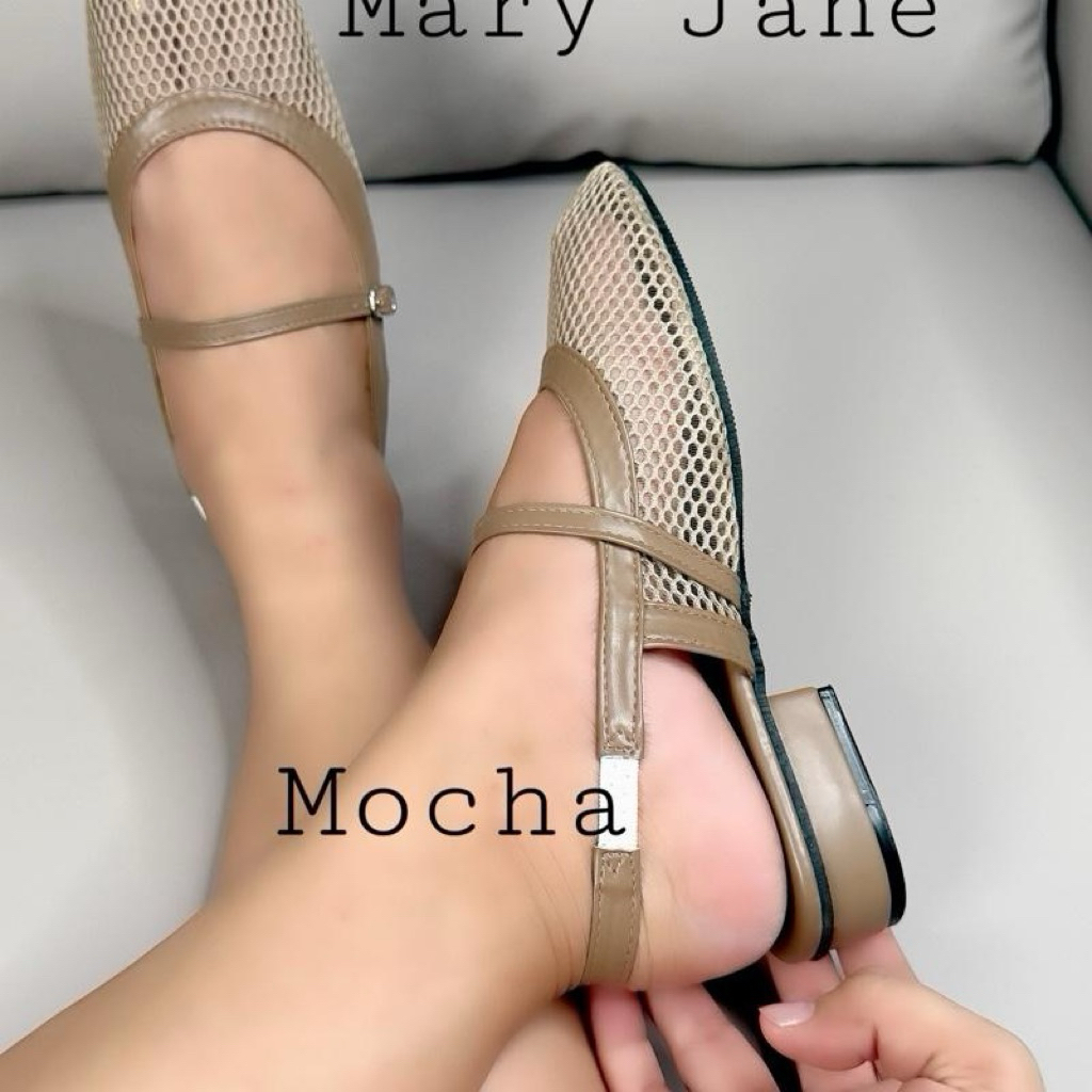 รองเท้าแมรี่เจนMary Jane ตาข่ายหลังเท้ามียางยืด ส้นสูง1นิ้วรุ่นk-9095(ไซซ์ 36-45) ราคา ถูกที่สุด ดีลบีเคเค แกลเลอรีภาพที่ 6