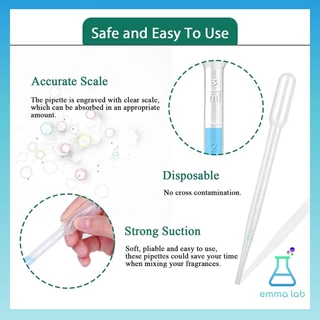 หลอดหยดสาร หลอดหยดสี 25 ชิ้น ; ขนาด 1 ml, 3 ml, 5ml, 10ml (Dropper/Pasteur Pipettes) ที่หยดของเหลว ปิเปต หลอดหยดพลาสติก