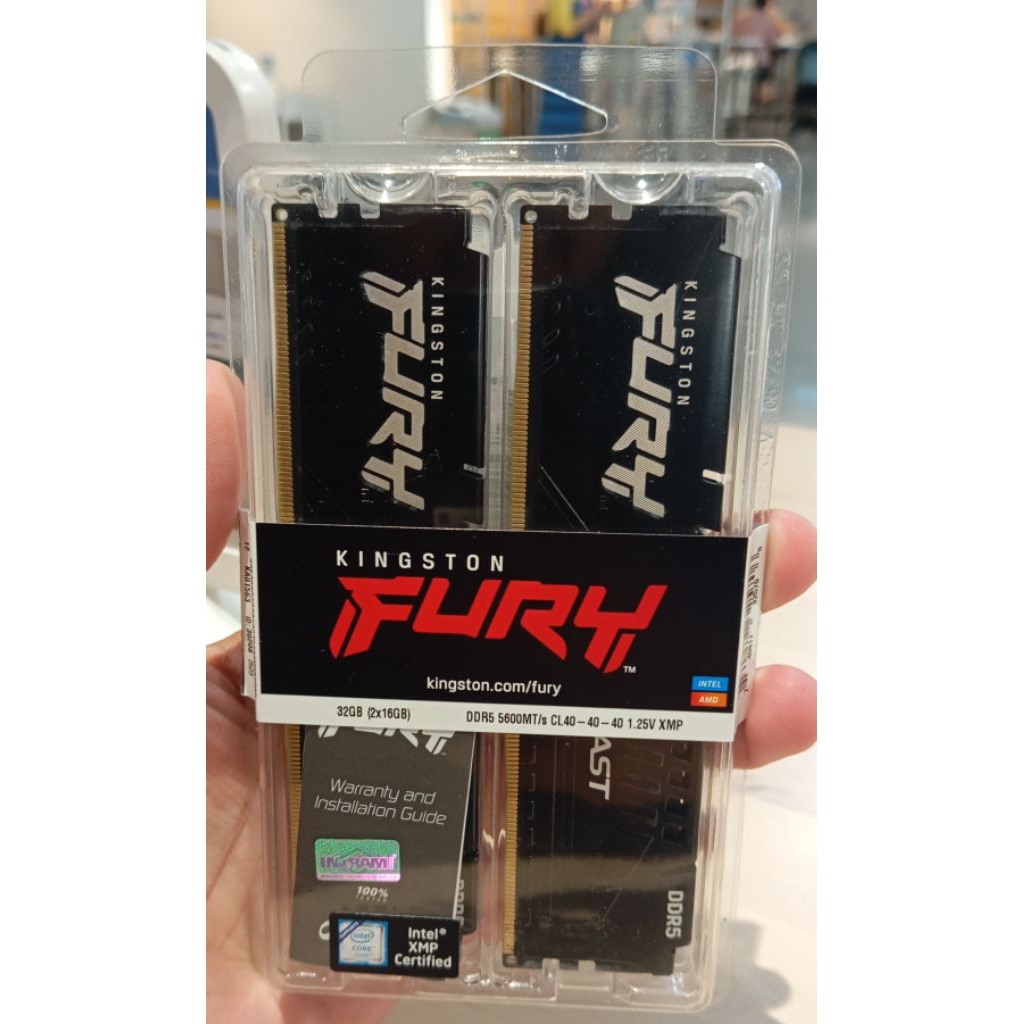 แรม Kingston Fury Beast DDR5 32GB (16X2) BUS 5600 ประกัน LIFETIME (มือสอง)