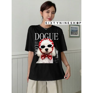 เสื้อยืดผ้าคอตตอน M-4XL พิมพ์ลาย " DOGUE " พร้อมส่ง