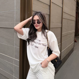 BKK Oversize เสื้อยืดสกรีนโอเวอร์ไซส์ ทรงเบสิค (ผ้ายืดเนื้อนุ่มใส่สบาย) T-Shirt AOMMKOSHOP - S114 เสื้อผ้าผู้หญิง Lady
