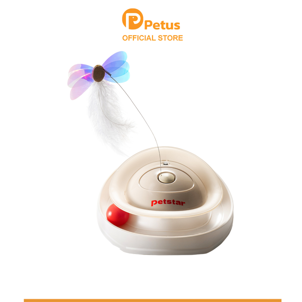 Petus รางบอลแมว ของเล่นแมวอัตโนมัติ automatic cat toy ทำงานอัตโนมัติ ฐานพร้อมยางกันลื่น ช่วยดึงดูดความสนใจของแมว
