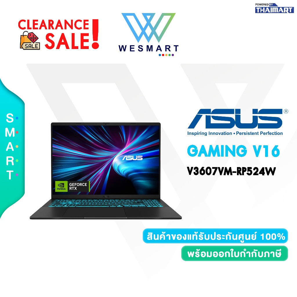 (Clearance) ASUS NOTEBOOK GAMING V16 V3607VM-RP524W : DEMO สินค้าตัวโชว์/ประกันศูนย์ ASUS 2Year Onsi