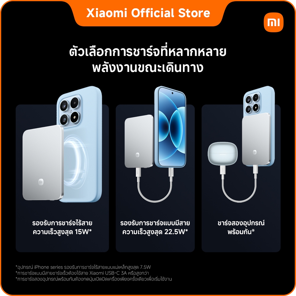 [NEW] Xiaomi UltraThin Magnetic Power Bank 5000mAh 15W|พาวเวอร์แบงค์|แบตสำรองไร้สาย|ไซน์บางเฉียบ|ชาร์จไวไร้สายสุงสุด 15W ราคา ถูกที่สุด ดีลบีเคเค แกลเลอรีภาพที่ 6