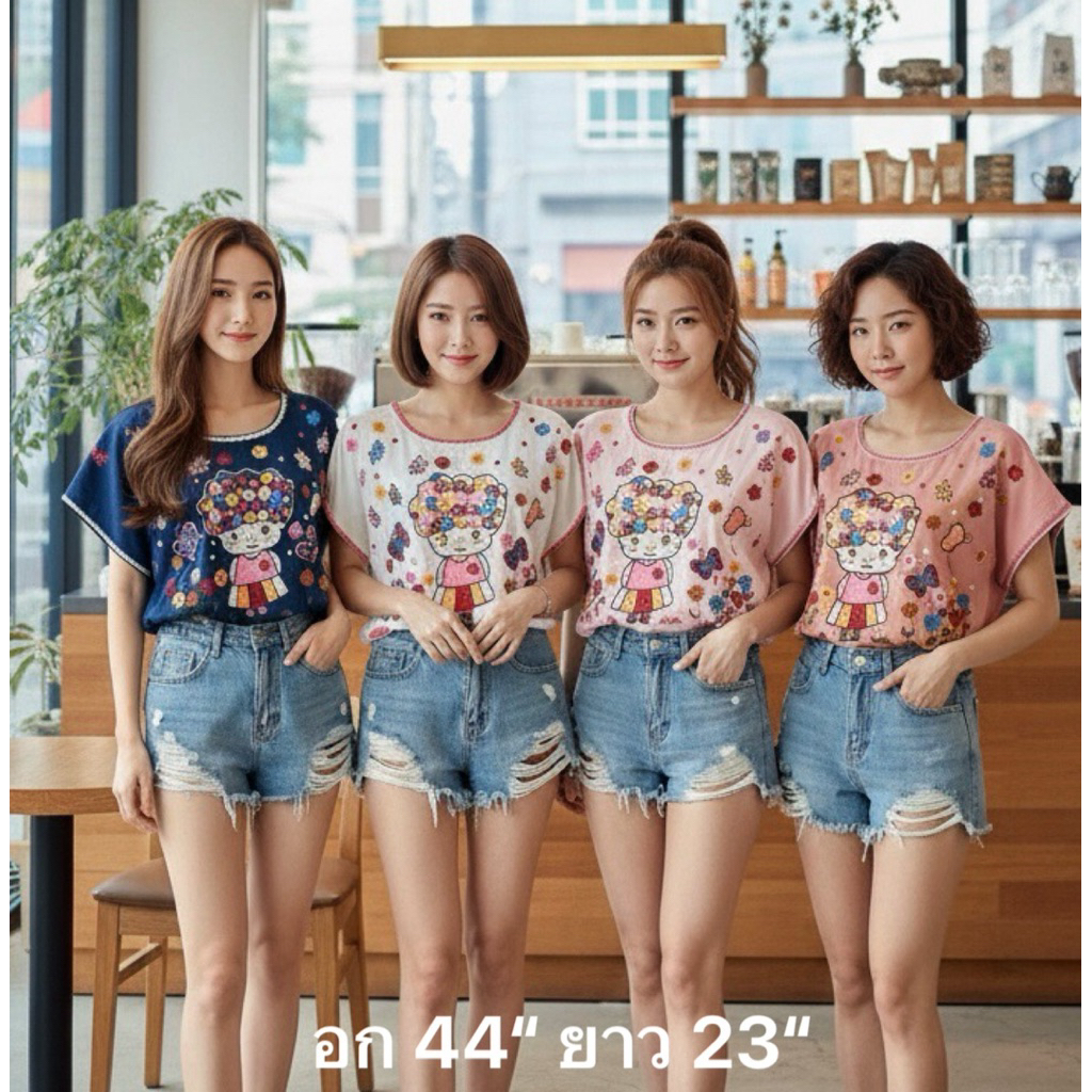 ️ เสื้องานปัก โบฮีเมียน   อก 44“ ยาว 23“ ผ้าฝ้าย เนื้อดี ทรงสวย ส่งไว สาวอวบใส่ได้ แบรนด์ nudyda Lady Women Clothing ราคา ถูกที่สุด ดีลบีเคเค แกลเลอรีภาพที่ 2