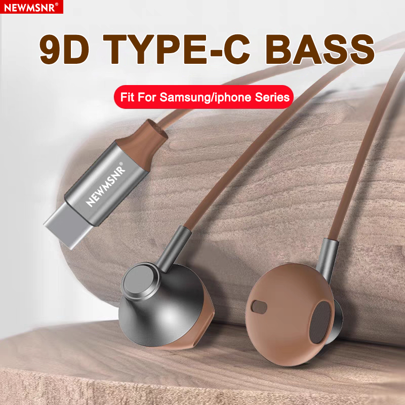 NEWMSNR หูฟังมีสาย ครึ่งหู 9D Surround เบสแน่น มีไมค์ รองรับการควบคุมผ่านสาย รองรับ 3.5mm / Type-C