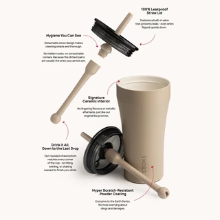 Sttoke Melbourne - Leakproof Straw Cup 20oz แก้วเก็บความเย็น พร้อมหลอด แก้วน้ำเคลือบเซรามิก