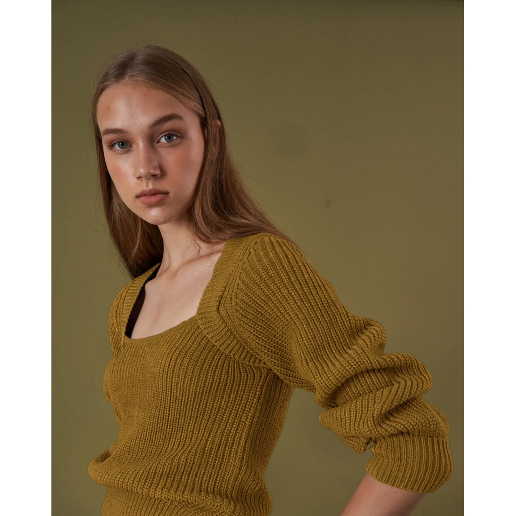 Pipatchara-เสื้อไหมพรมแขนยาว-สีโอลีฟA103-7