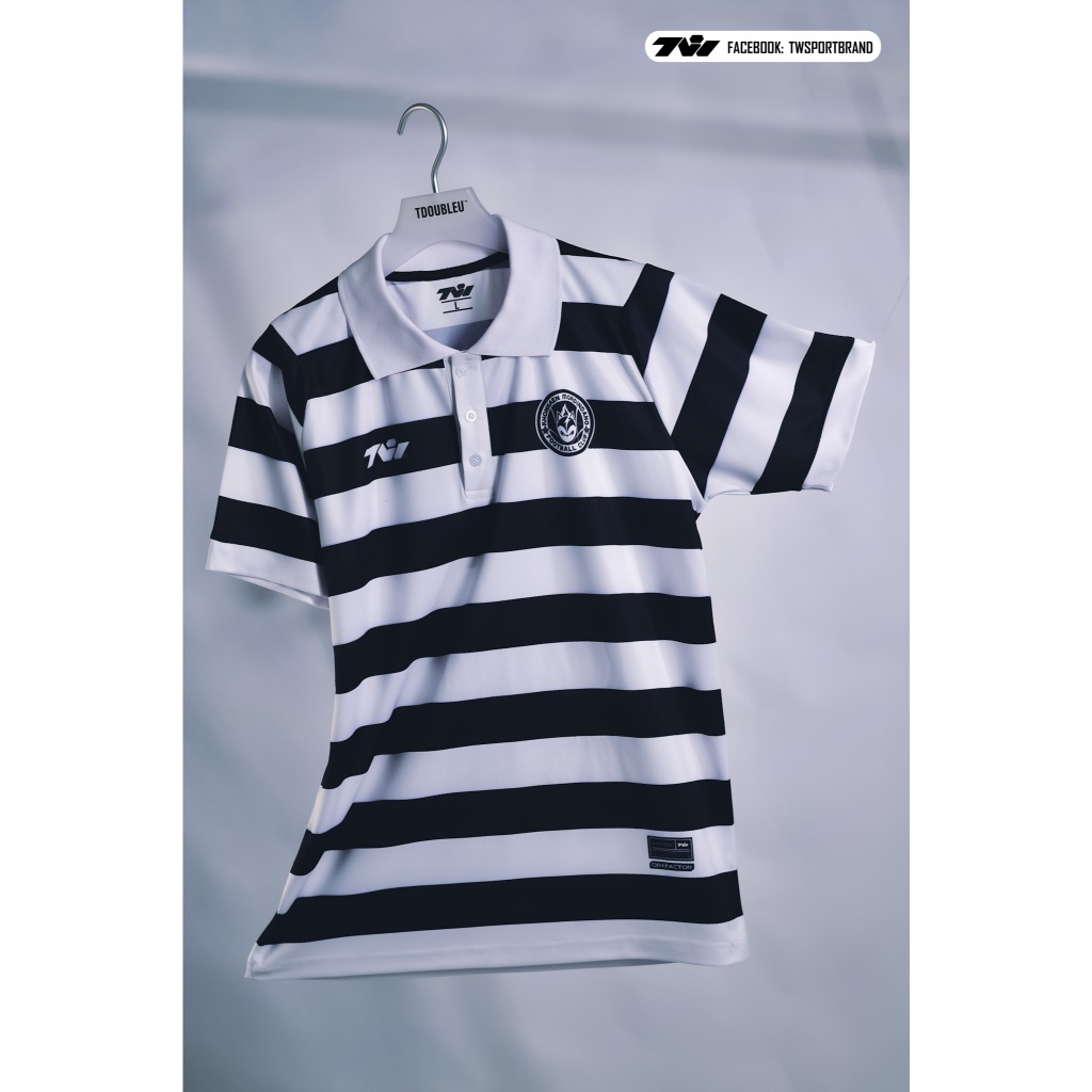 เสื้อคอปก ลายขวางสีขาวดำ สโมสร ขอนแก่นมอดินแดง 2025 X TWSPORT