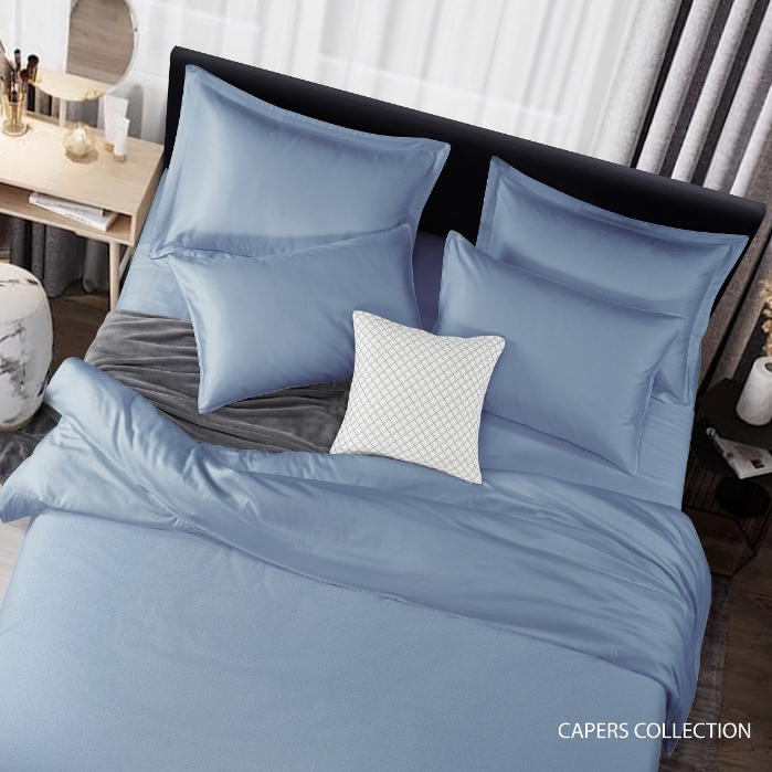 SANTAS ชุดผ้าปูที่นอน ขนาด 6 ฟุต เซ็ท 5 ชิ้น ทอ 350 เส้นด้าย CONTON USA เส้นใยฝ้ายบริสุทธิ์ 100% (มีหลายสีให้เลือก)