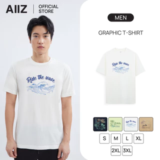AIIZ เสื้อยืดคอกลมผู้ชาย ลายกราฟิก AIIZ Men's Graphic T-Shirt