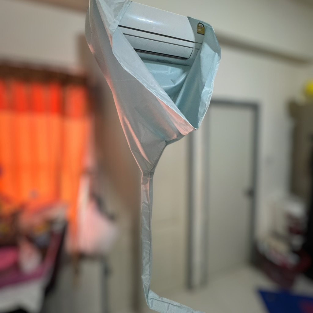 ผ้าล้างแอร์ ขนาด 1.5 x 2.3 M รุ่นกันน้ำยา(ถุงลมAirbag) เกรดA ของแท้!!!