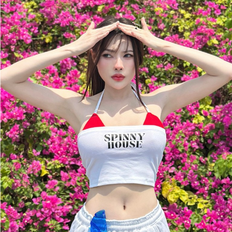 🌈VibeHouse🌈ชุดเล่นน้ำสงกรานต์ 💦 บิกีนี่แซ่บๆ ผูกเชือกปรับระดับได้ รุ่น บิกีนี่ทูโทน+เกาะอกยูนิSPINNY