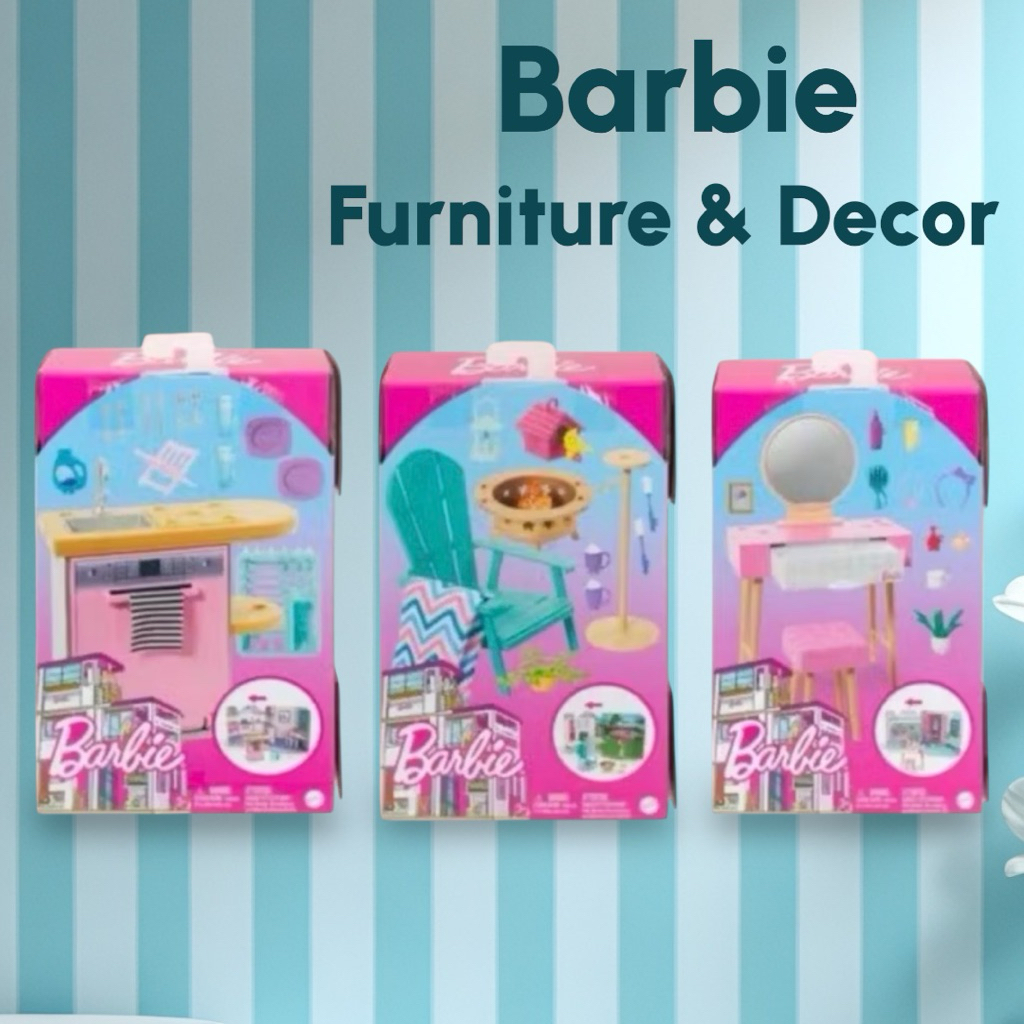 เฟอร์นิเจอร์บาร์บี้ Barbie Furniture & Decor Packs Assorted 🏠 มาแต่งบ้านให้บาร์บี้กันเถอะ