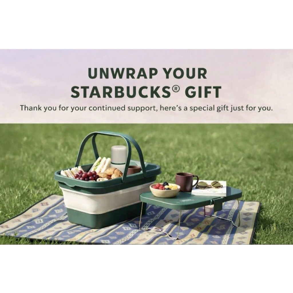STARBUCKS COLLAPSIBLE BOX WITH DUEL-USE LID