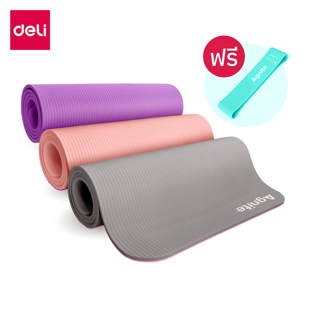 Deli เสื่อโยคะ TPE แผ่นรองโยคะ แผ่นรองออกกำลังกาย หนาพิเศษ 6-8mm พื้นกันลื่น2ด้าน รับแรงกระแทกได้ดี 